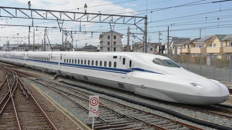 a white train on the tracks